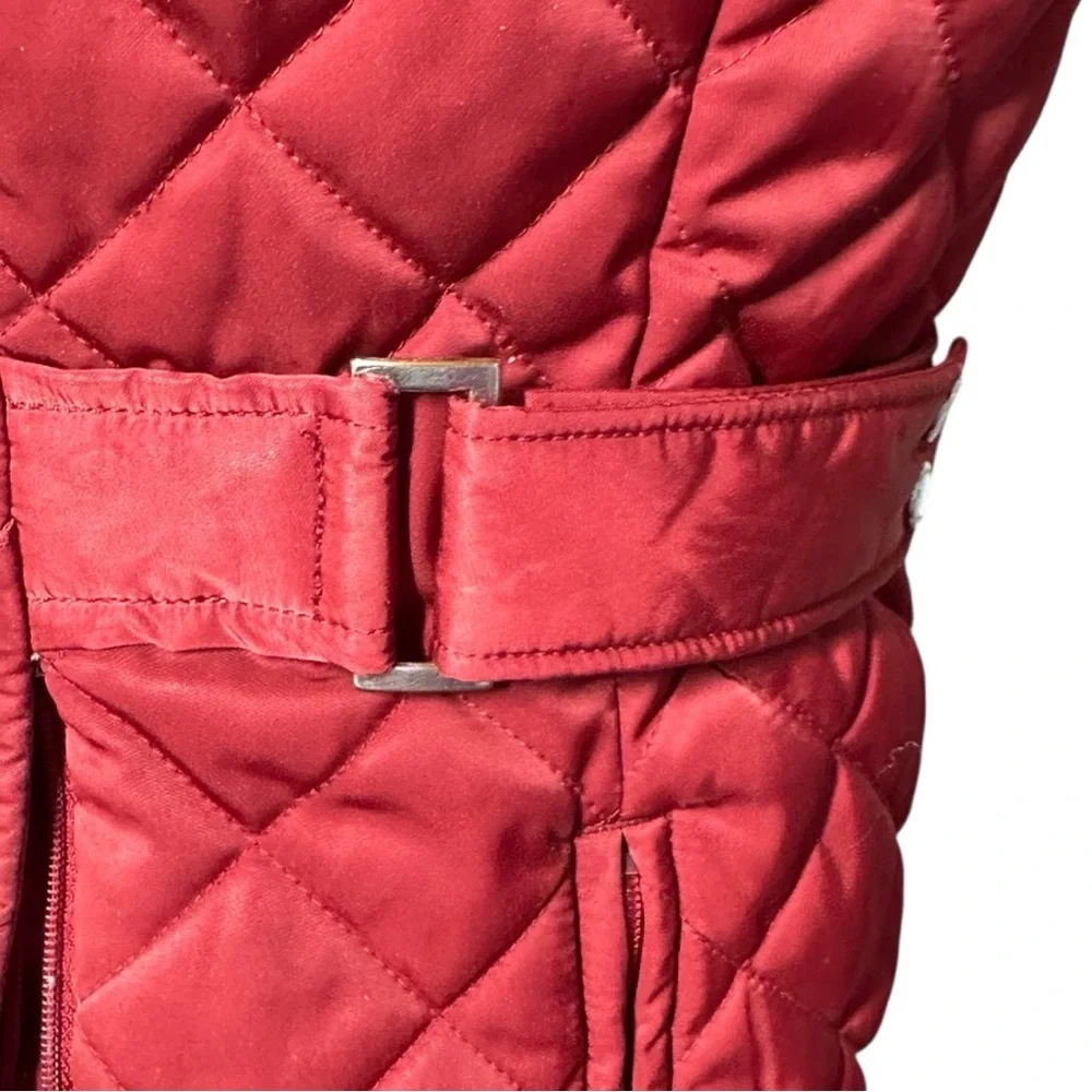 Ariat Red Quilted Jacket Women's Small Pockets Lined Full Zipper Snaps - Picture 10 of 15